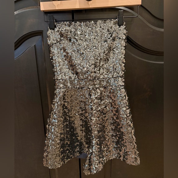 Alexis Dresses & Skirts - ALEXIS  Shorts Romper Heavy Sequin Strapless Black Sparkle Size XS